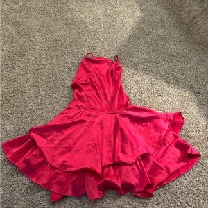 Vibrant Pink Satin Dress